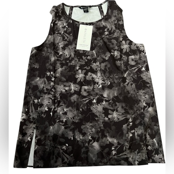 Athleta Refined Zephyr Tank Top Black & Gray Floral UPF Quick Dry Small NWT - Picture 5 of 9